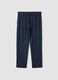 Blue jogger trousers in pure viscose with regular fit_4