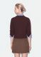 Cardigan marrone girocollo in misto lyocell e lana over fit_3