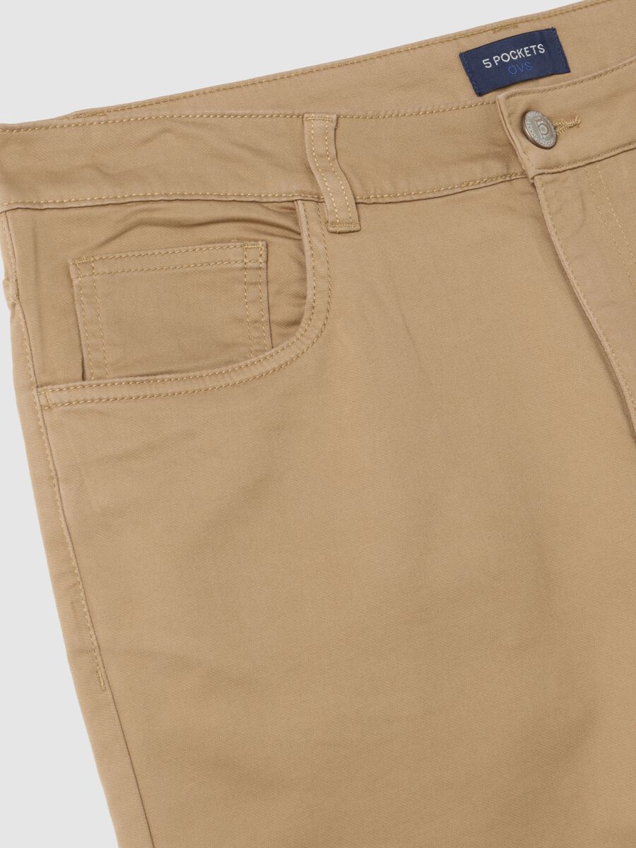 Slim fit beige cotton trousers_1