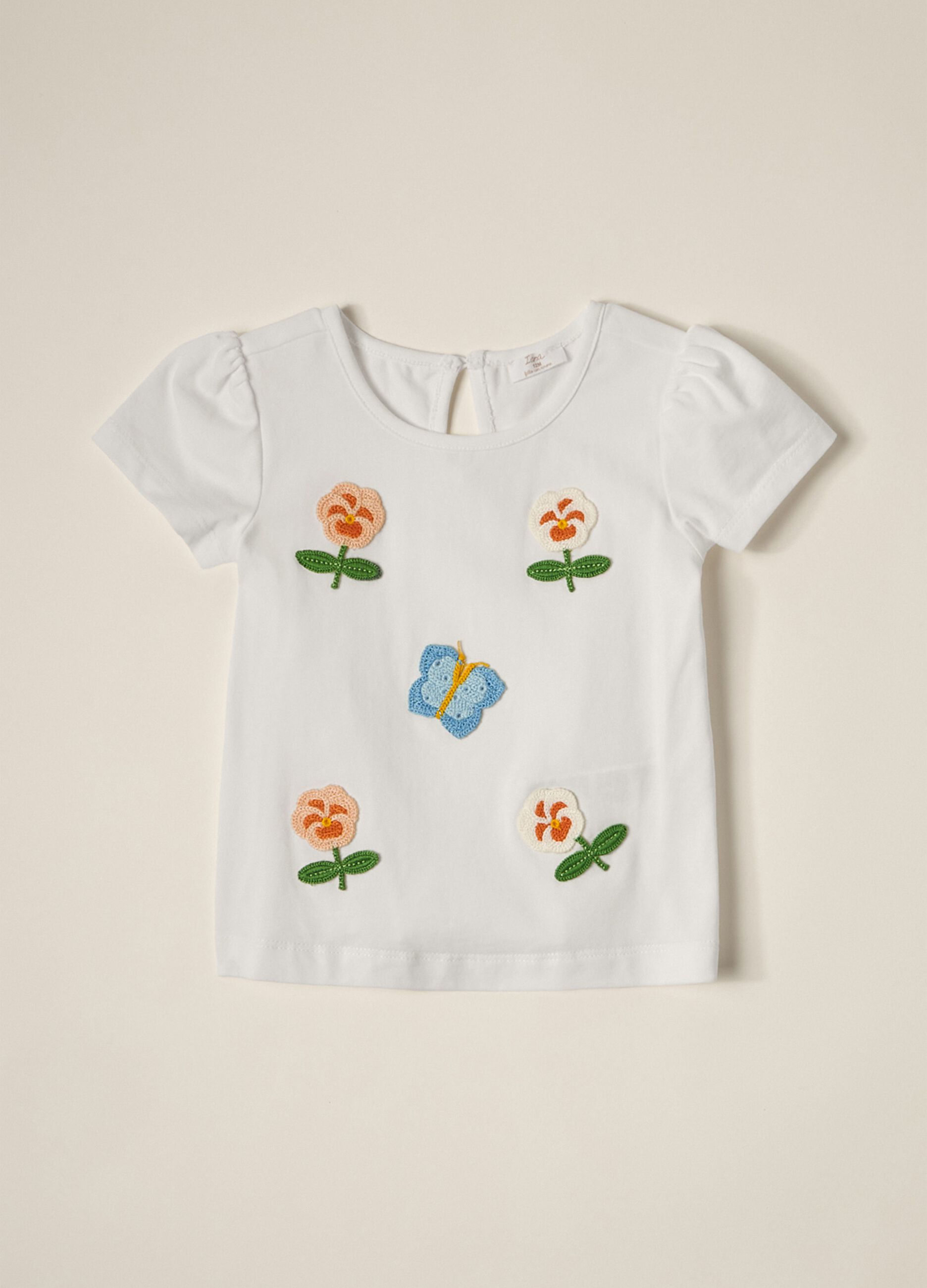 IANA newborn girl T-shirt in stretch cotton