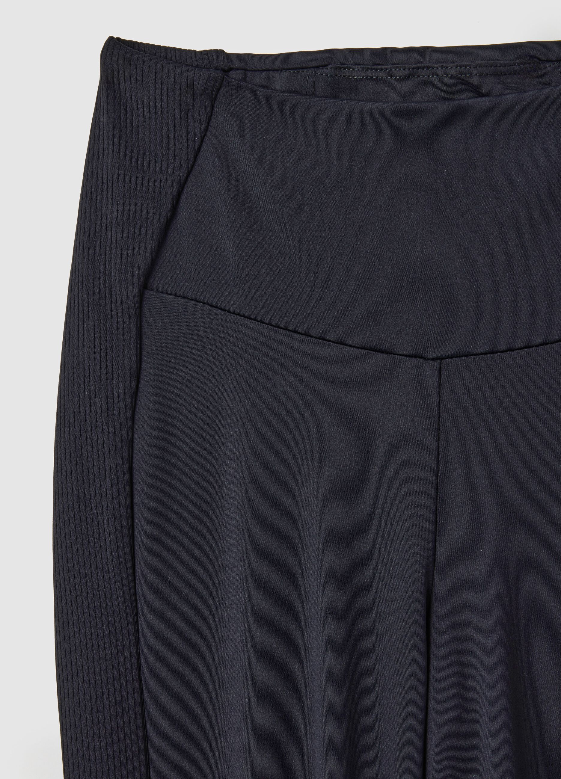 Technical fabric leggings with ribbed side inserts ALTAVIA STUDIO