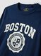 Blue organic cotton T-shirt with college print_1