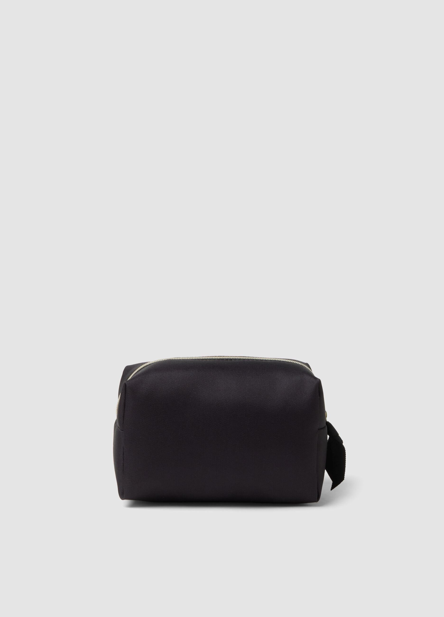 Black teddy-print beauty case