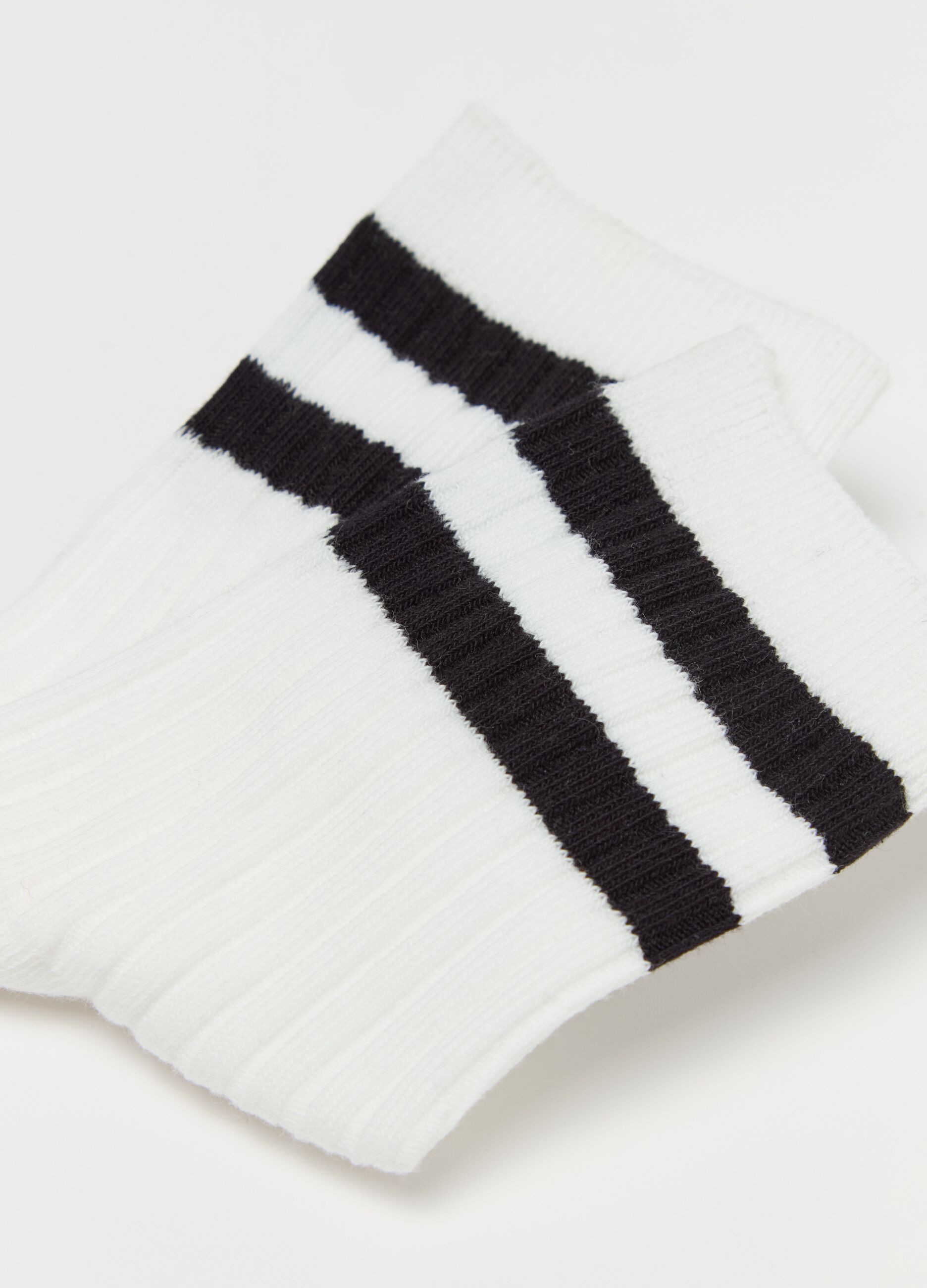 Two-pair pack tennis socks with striped details