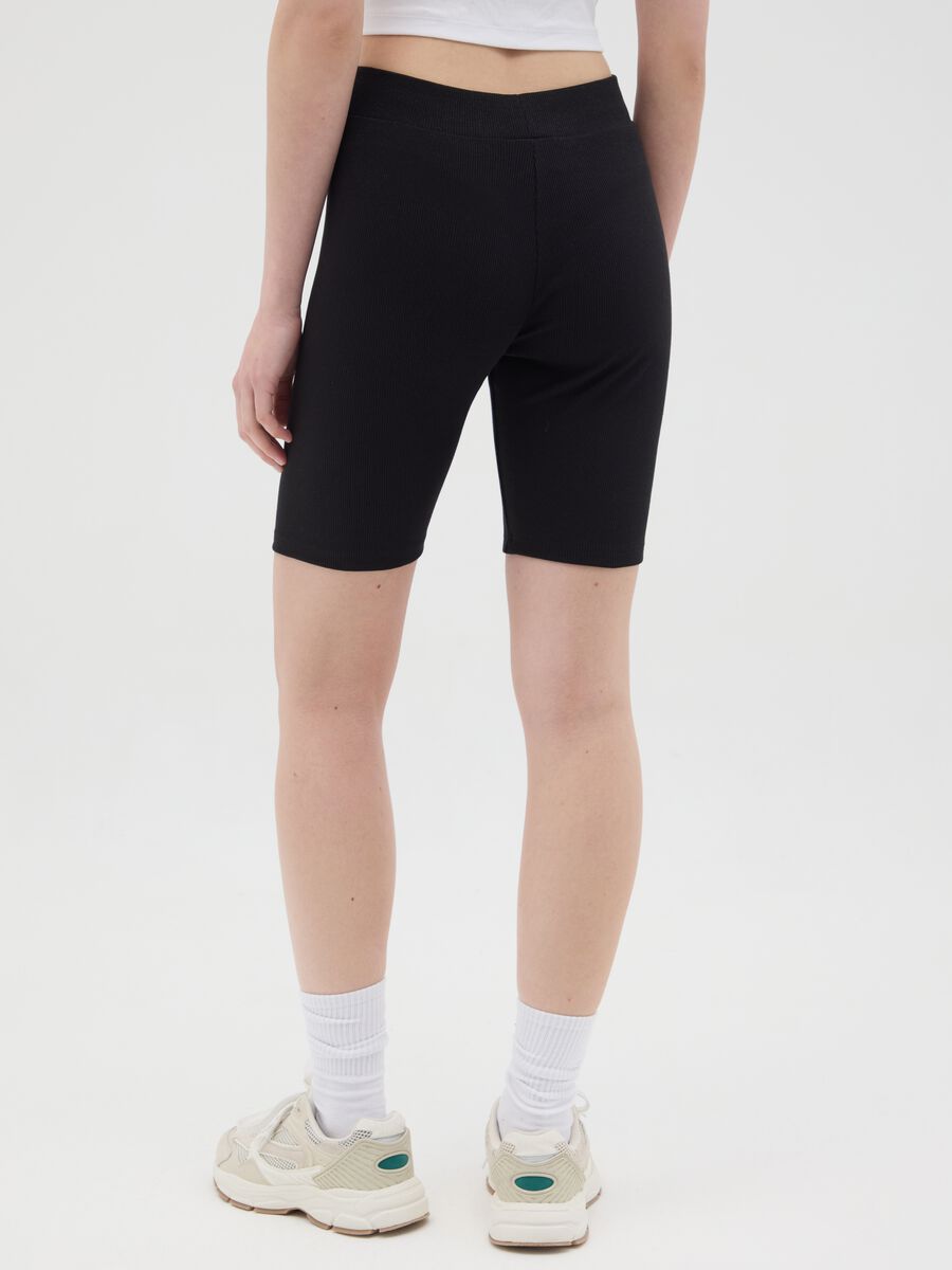 Black cycle shorts with NBA Los Angeles Lakers print_3