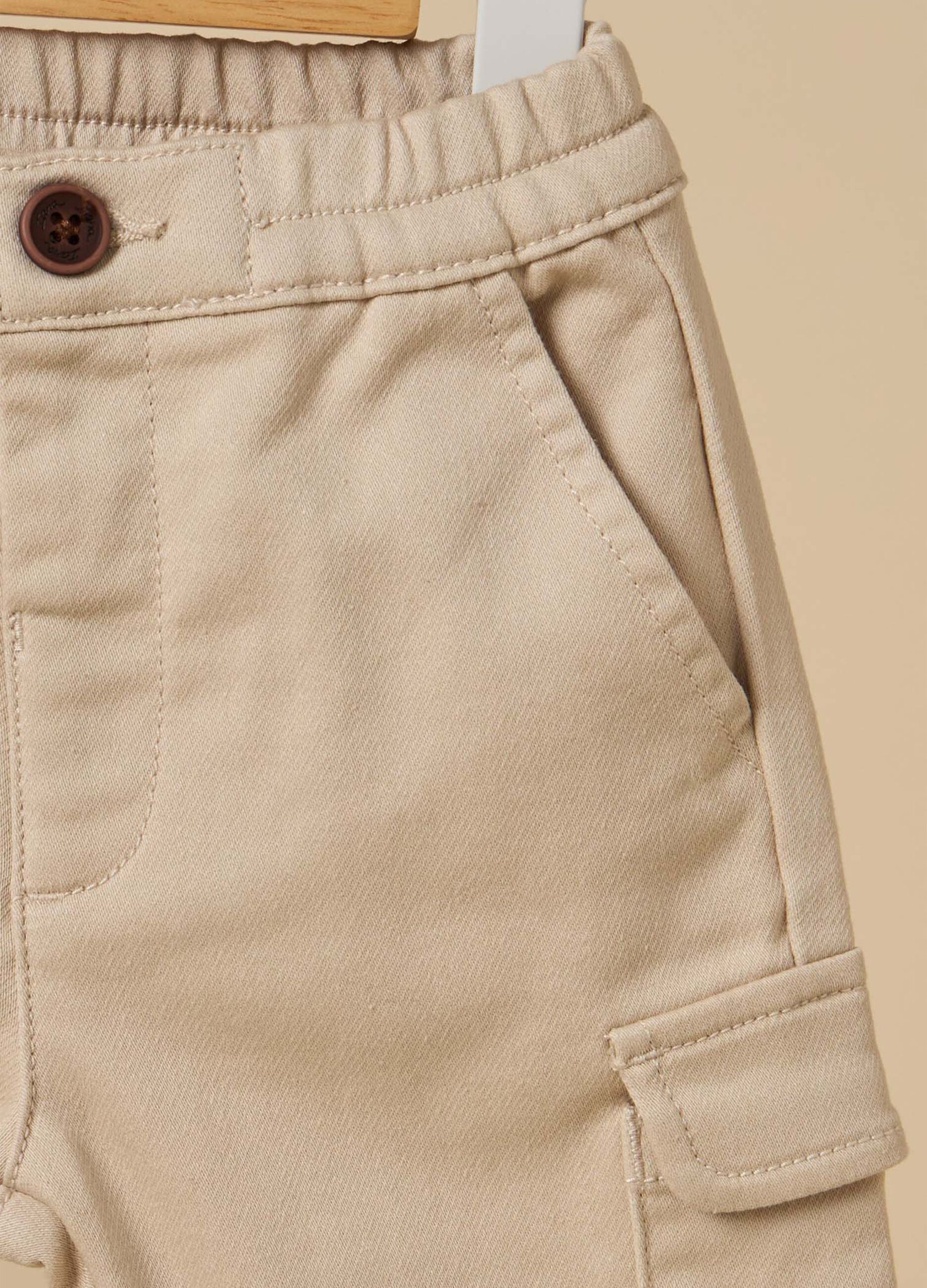Cotton blend cargo trousers