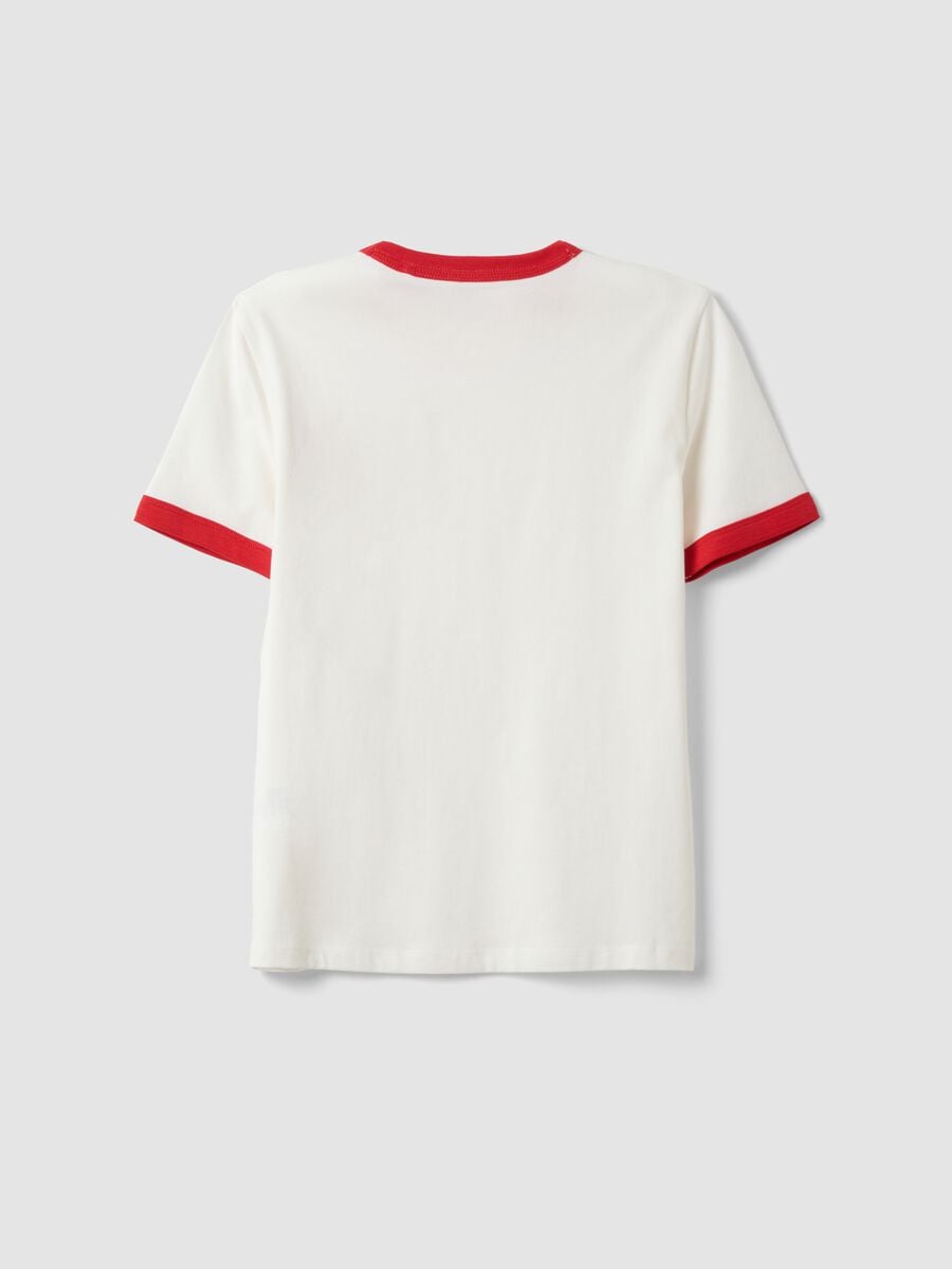 T-shirt bianca in puro cotone organico con stampa relaxed fit per ragazzo_4