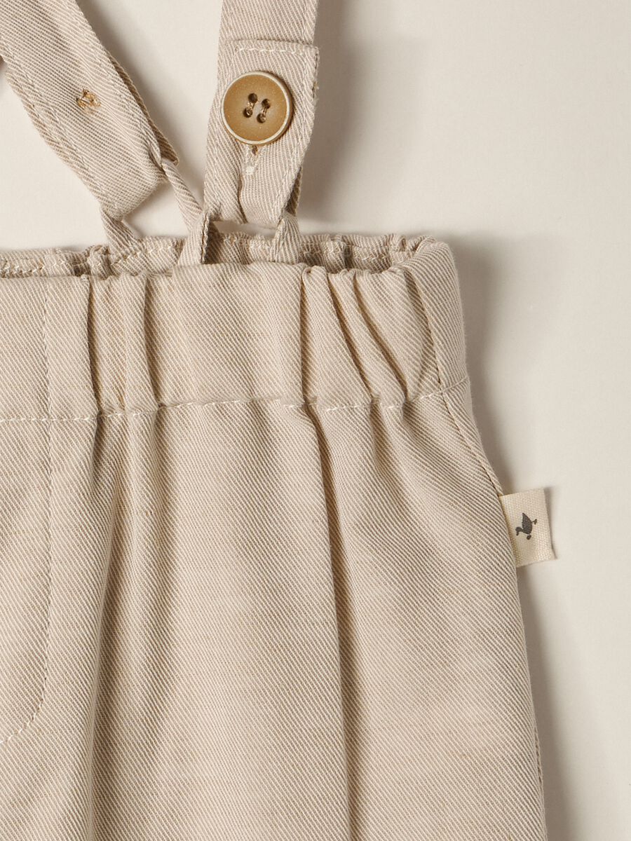 Pantaloni in twill misto lino IANA neonato_2