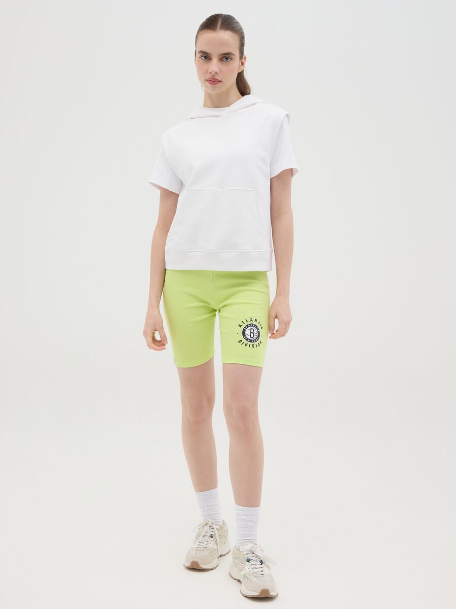 Green cycle shorts with Brooklyn New York Atlantic Division print_0
