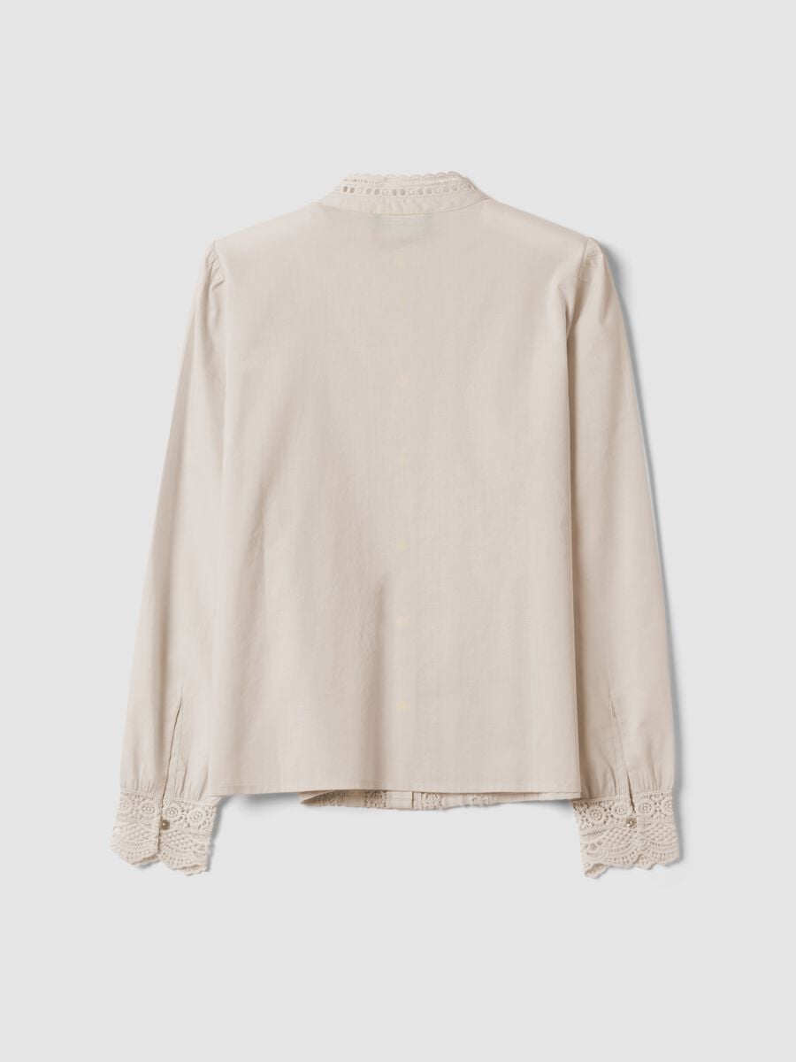 White pure cotton shirt with lace_6