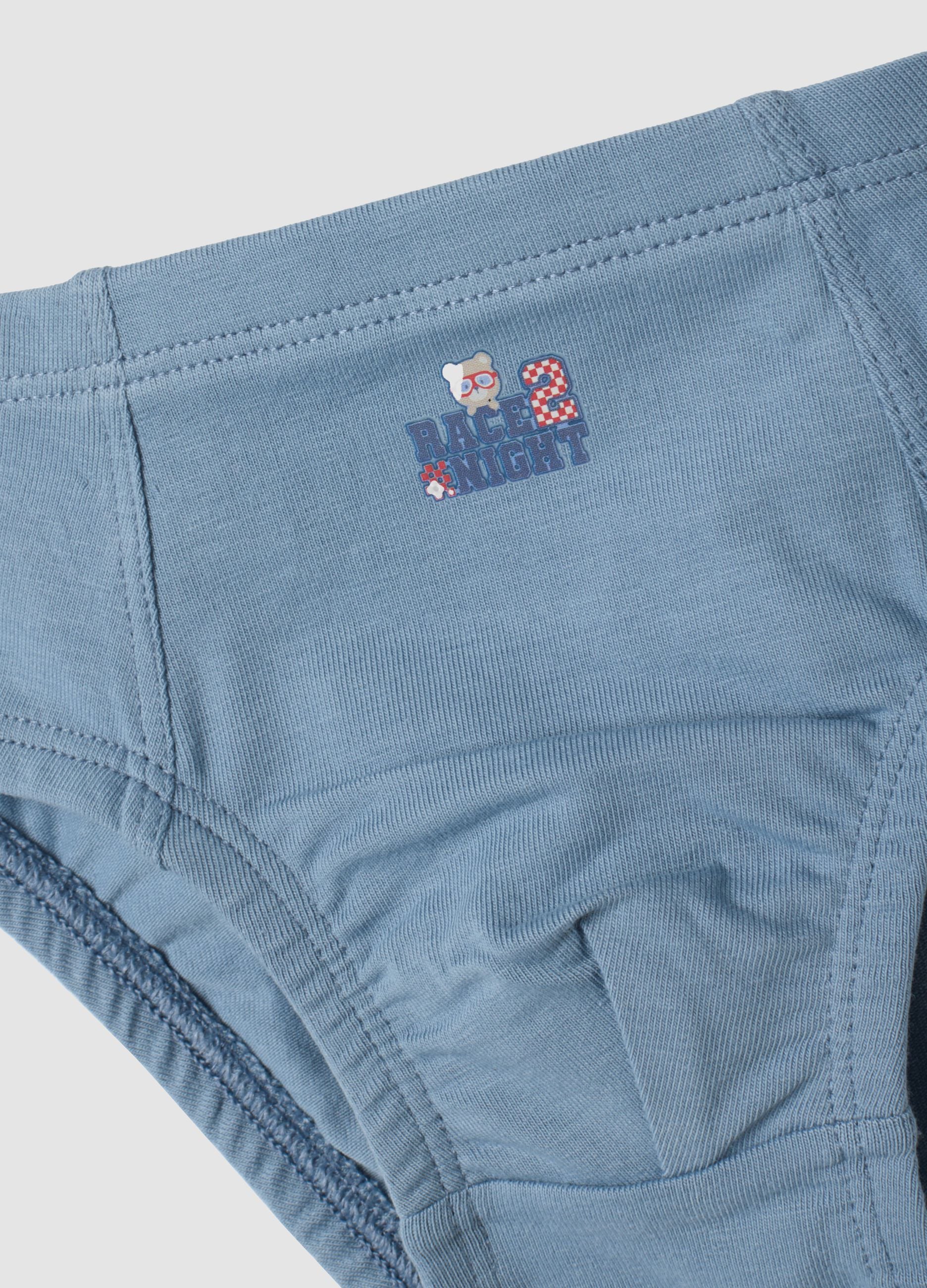 3-pack of organic stretch cotton briefs with bicycle print