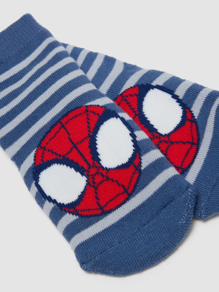 2-pack of blue organic cotton non-slip socks with Spidey print_1