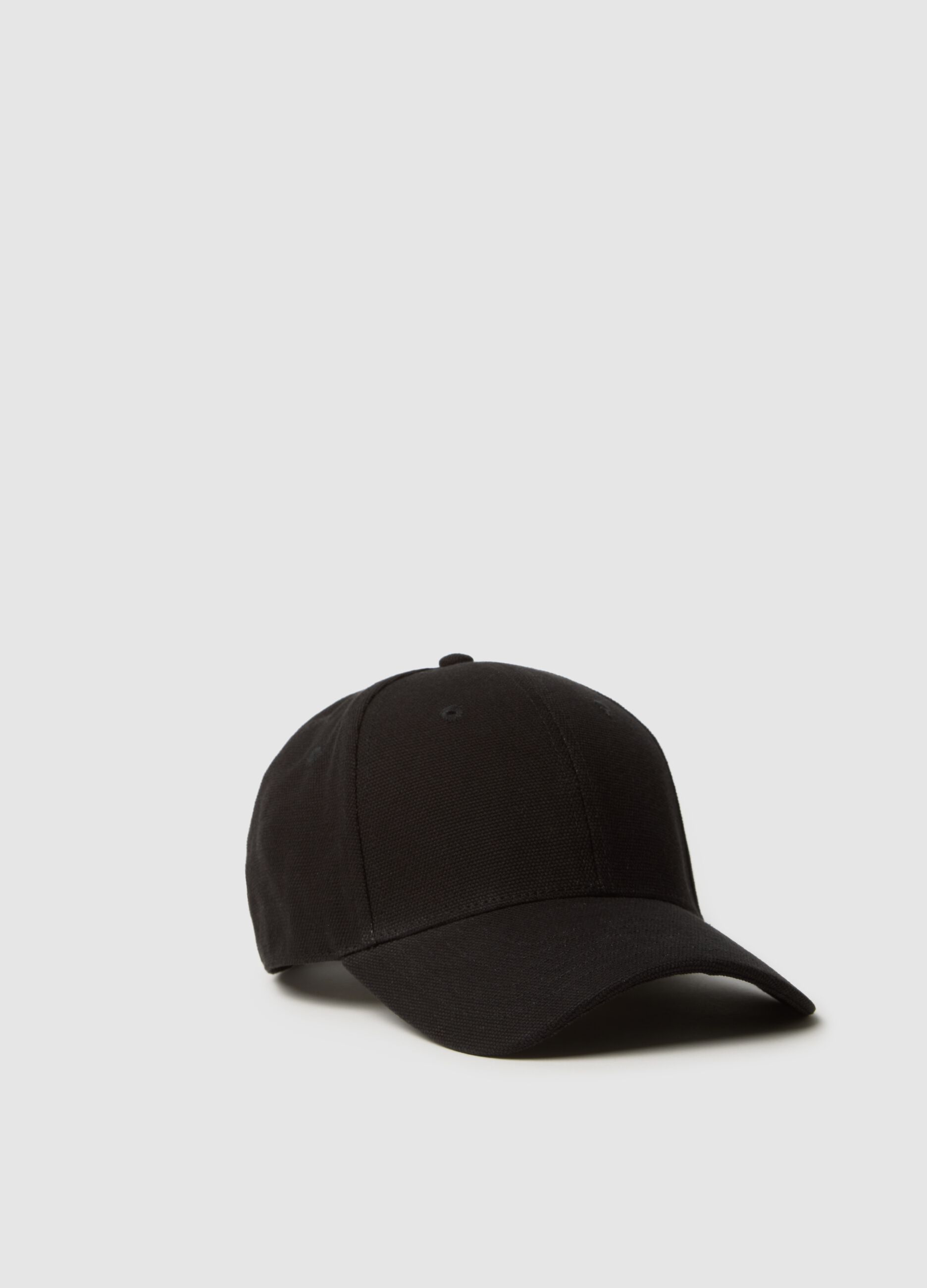 Pure Black Cotton Baseball Cap