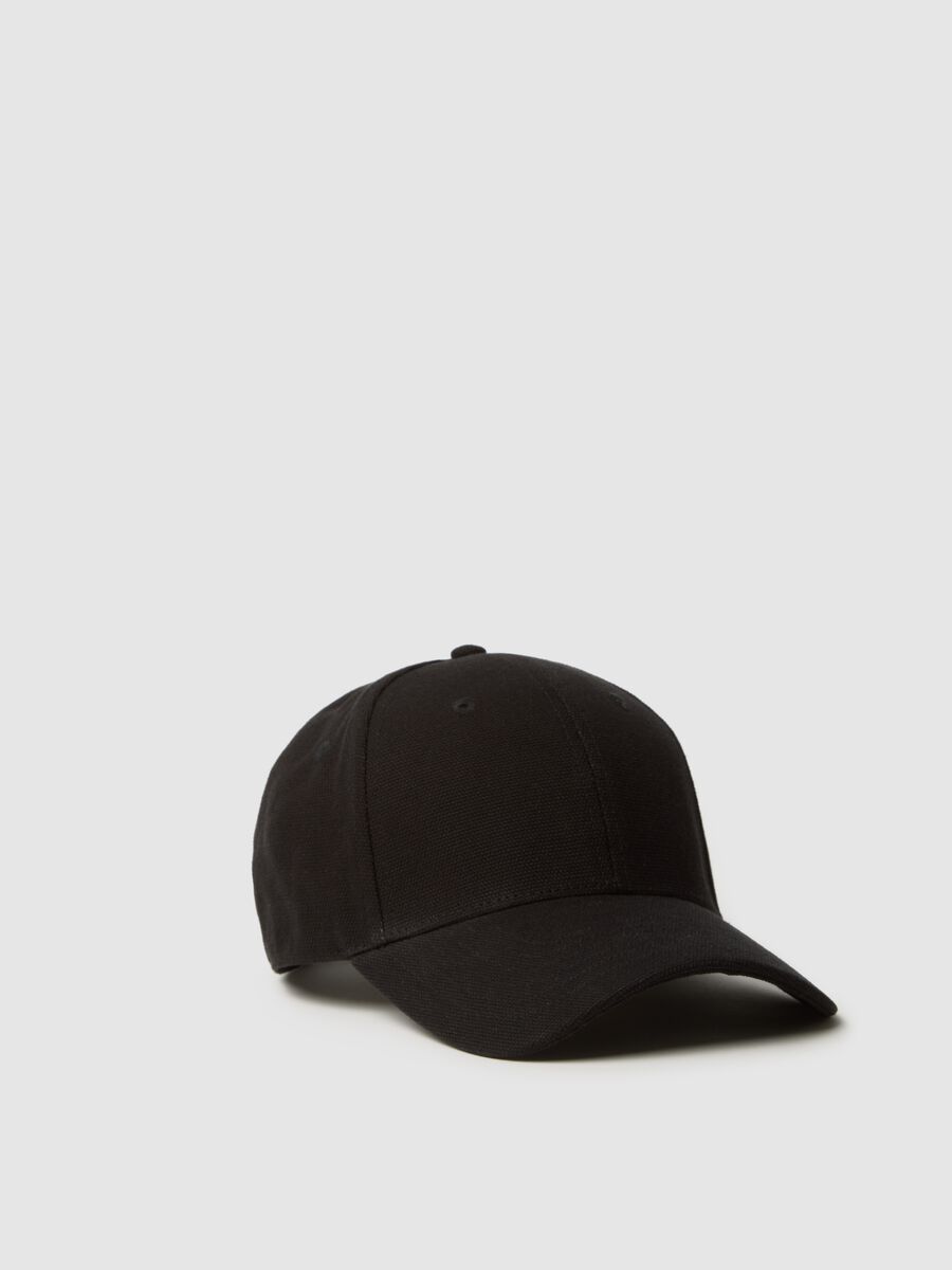 Cappello da baseball in puro cotone nero_0