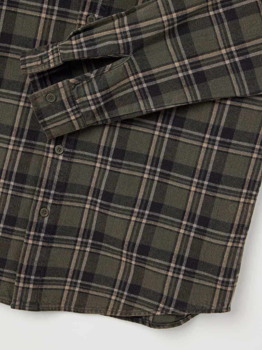 Oversized check pure cotton shirt_1