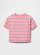 Pink striped pure cotton T-shirt GAP Kids_0