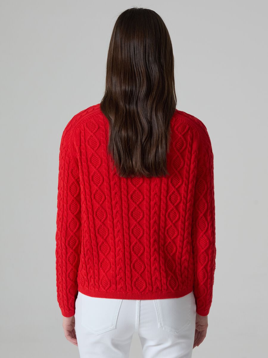 Pullover with woven design_1