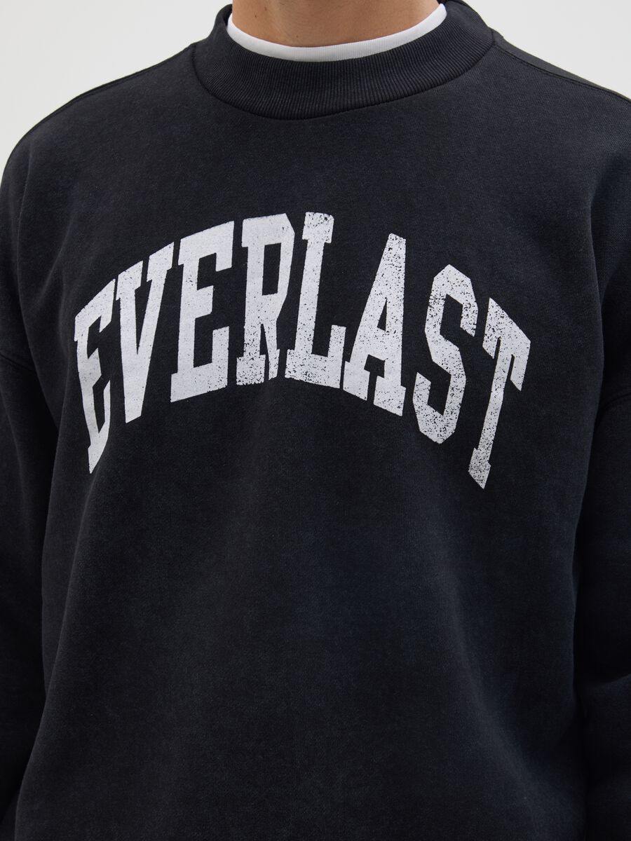 Maglia in misto cotone nera con logo Everlast_3