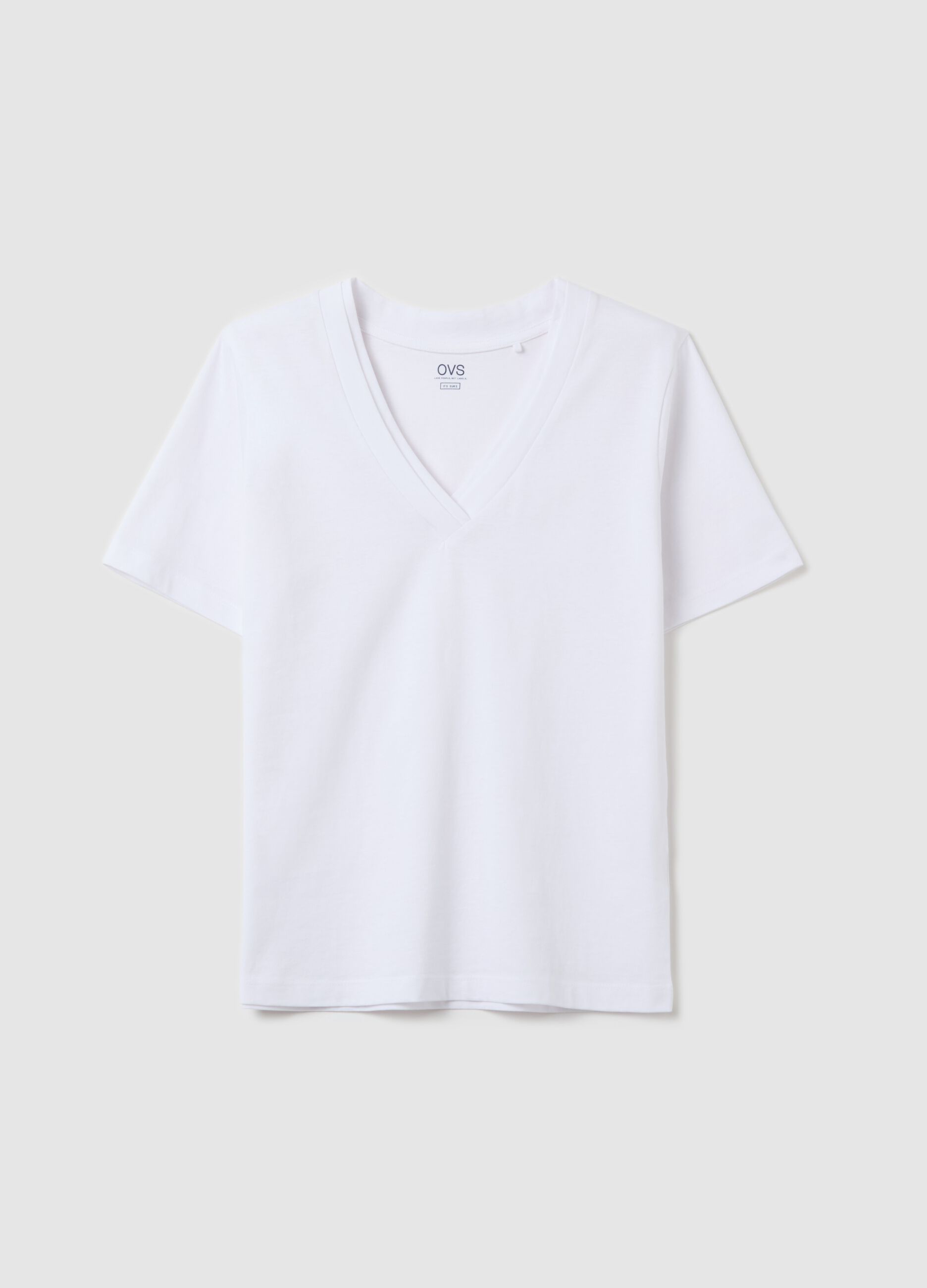 White T-shirt with V neck
