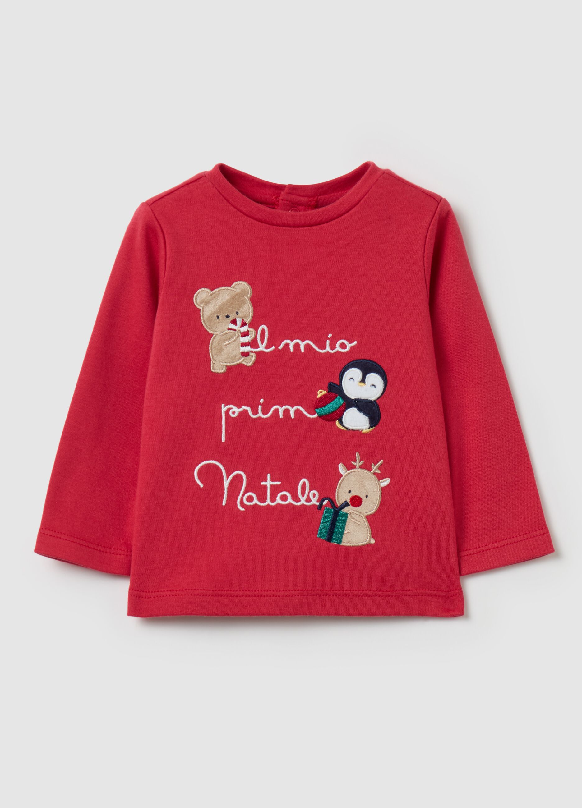 T shirt in cotone bio Il mio primo Natale Rosso FAGOTTINO da Neonata OVS