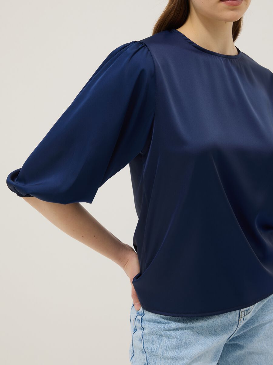 Blue top with wide sleeves, regular fit_3