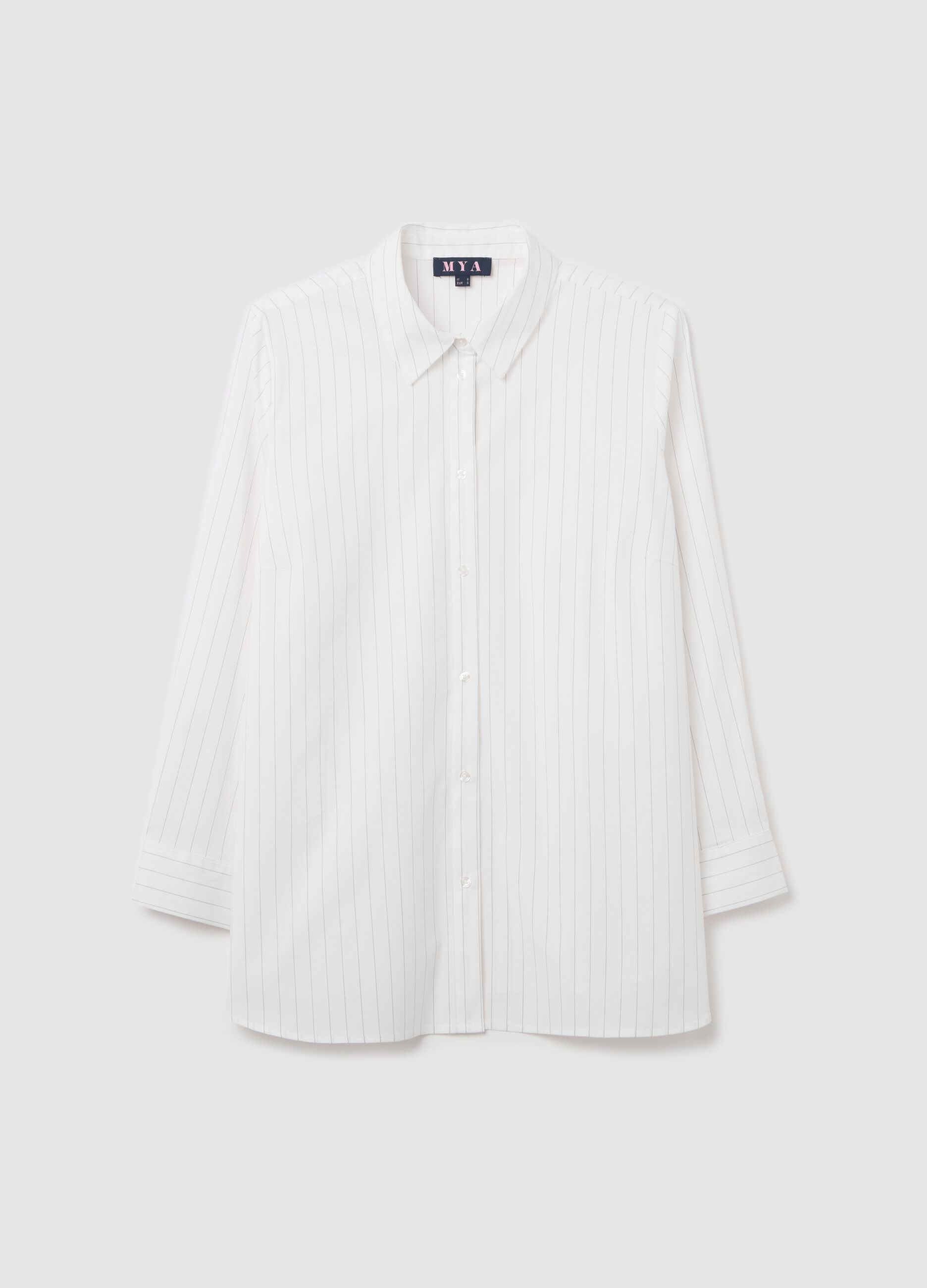 Curvy pinstripe shirt