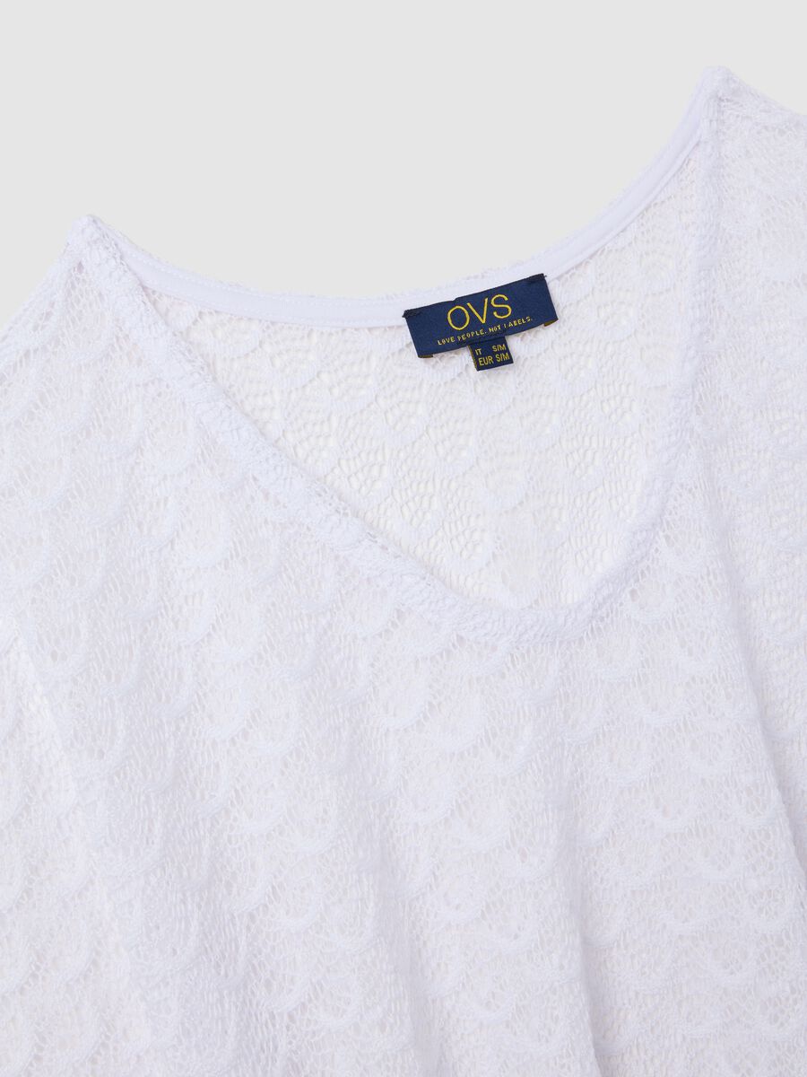 Women's short dress in white regular fit_5