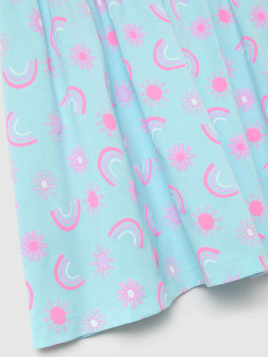 Multicoloured pure cotton dress for girls with pattern_3