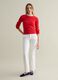 Ribbed pullover with cable-knit design_0