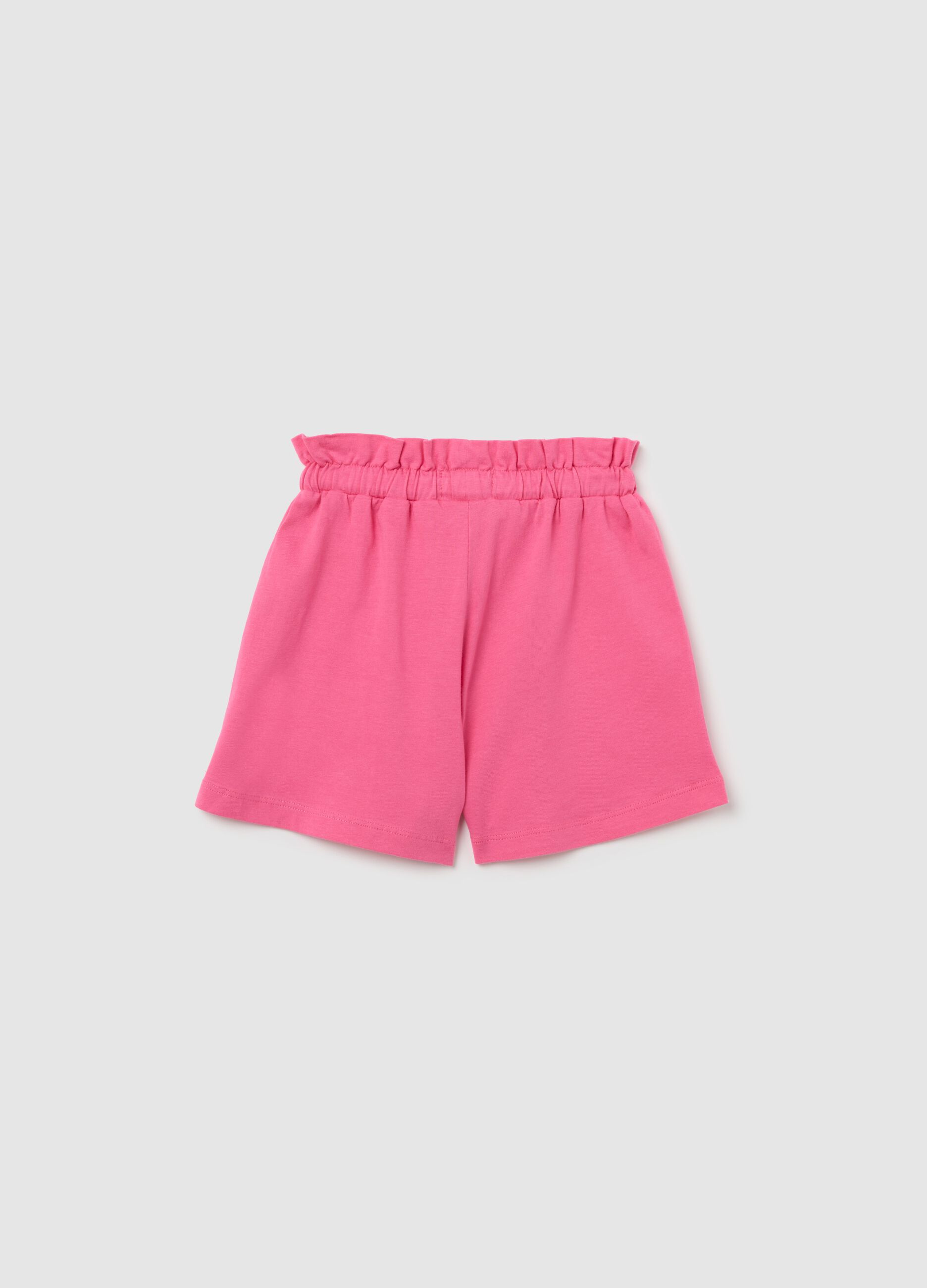 Girls’ pink shorts in 100% cotton with regular fit