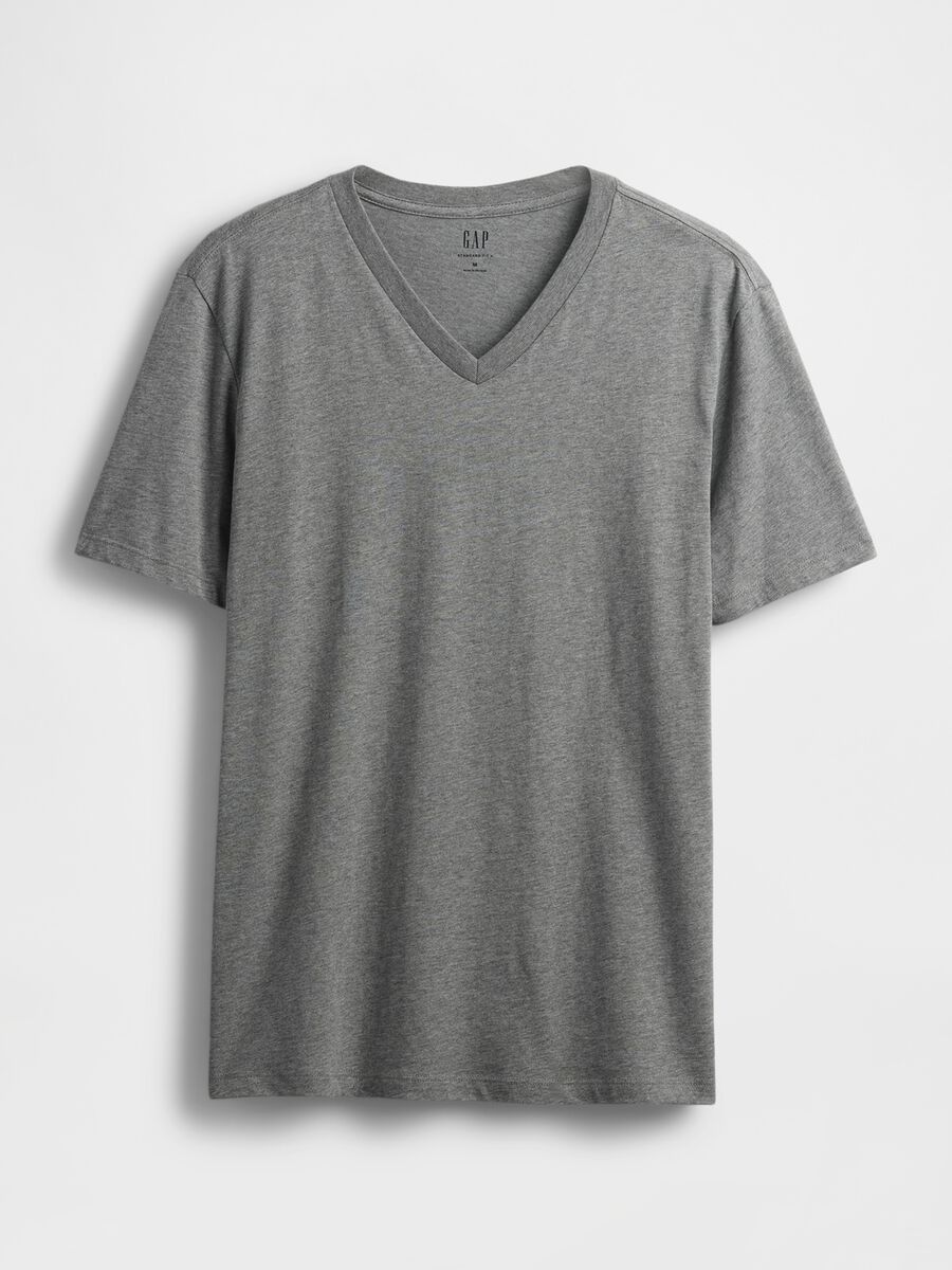 Pure cotton V-neck T-shirt_3