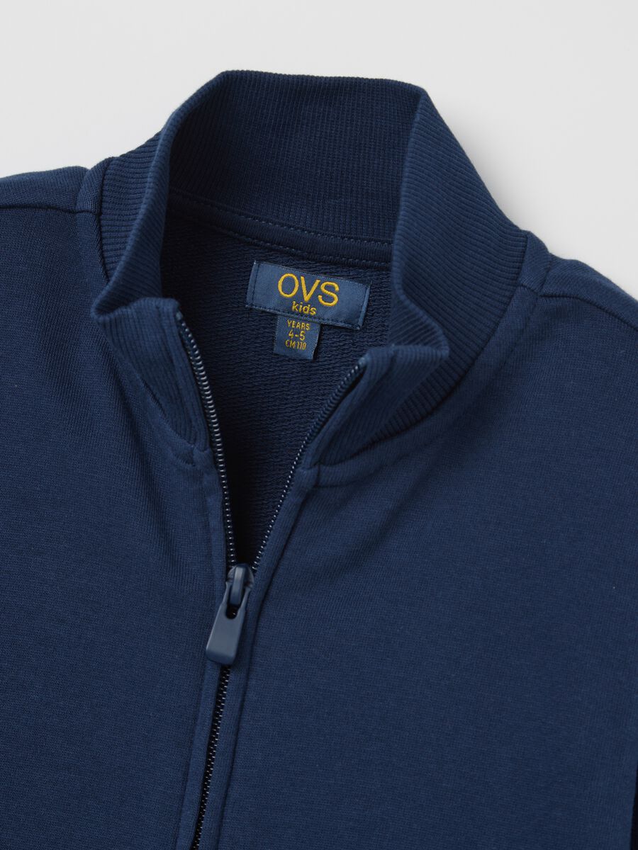 Full-zip sweatshirt in solid colour French terry_2