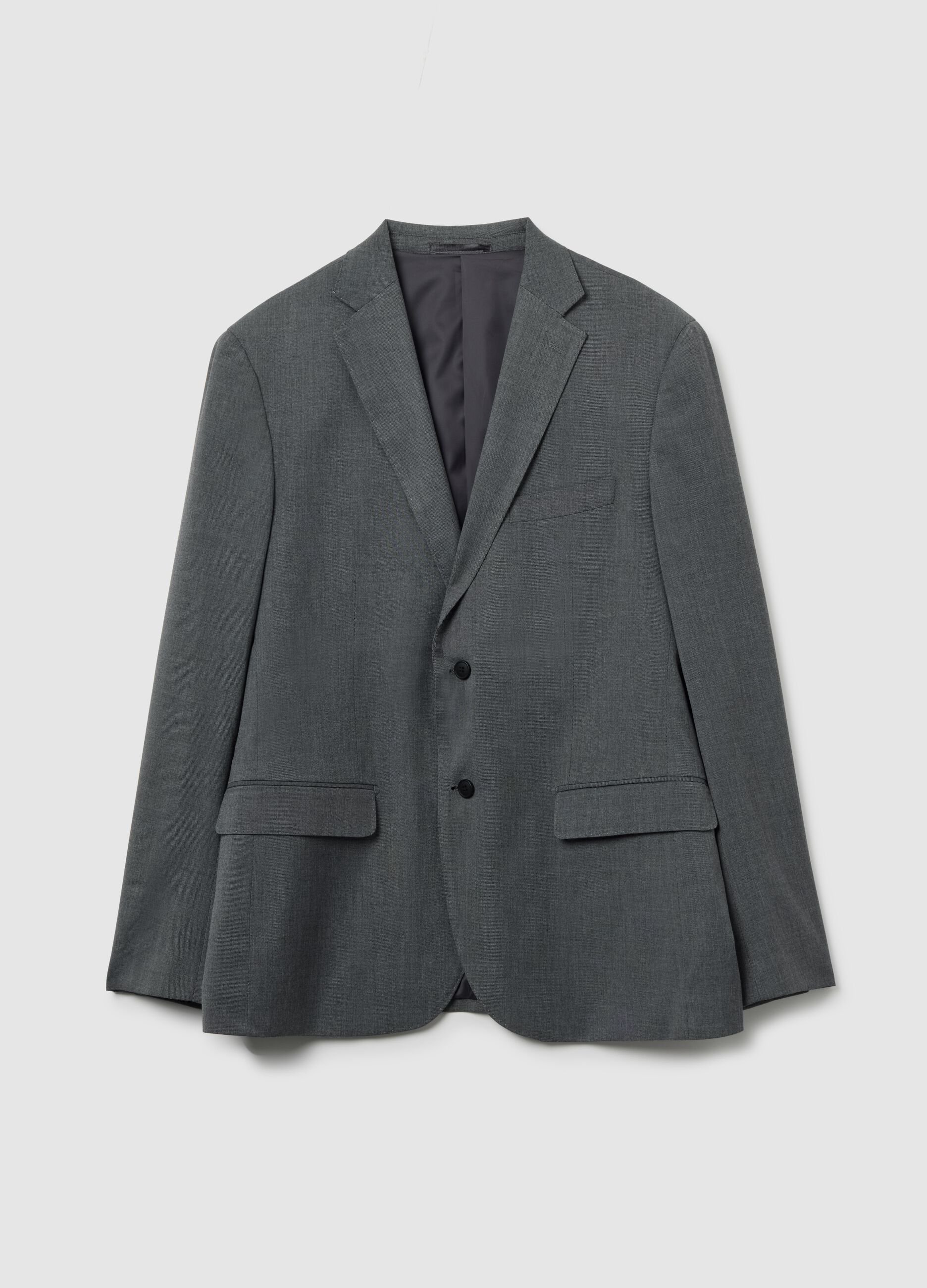 Grey business blazer in stretch fabric