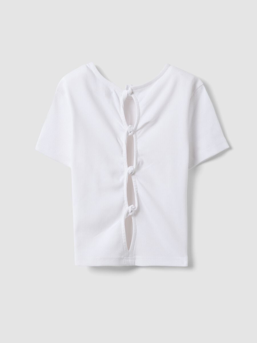 White short-sleeve stretch cotton T-shirt_1