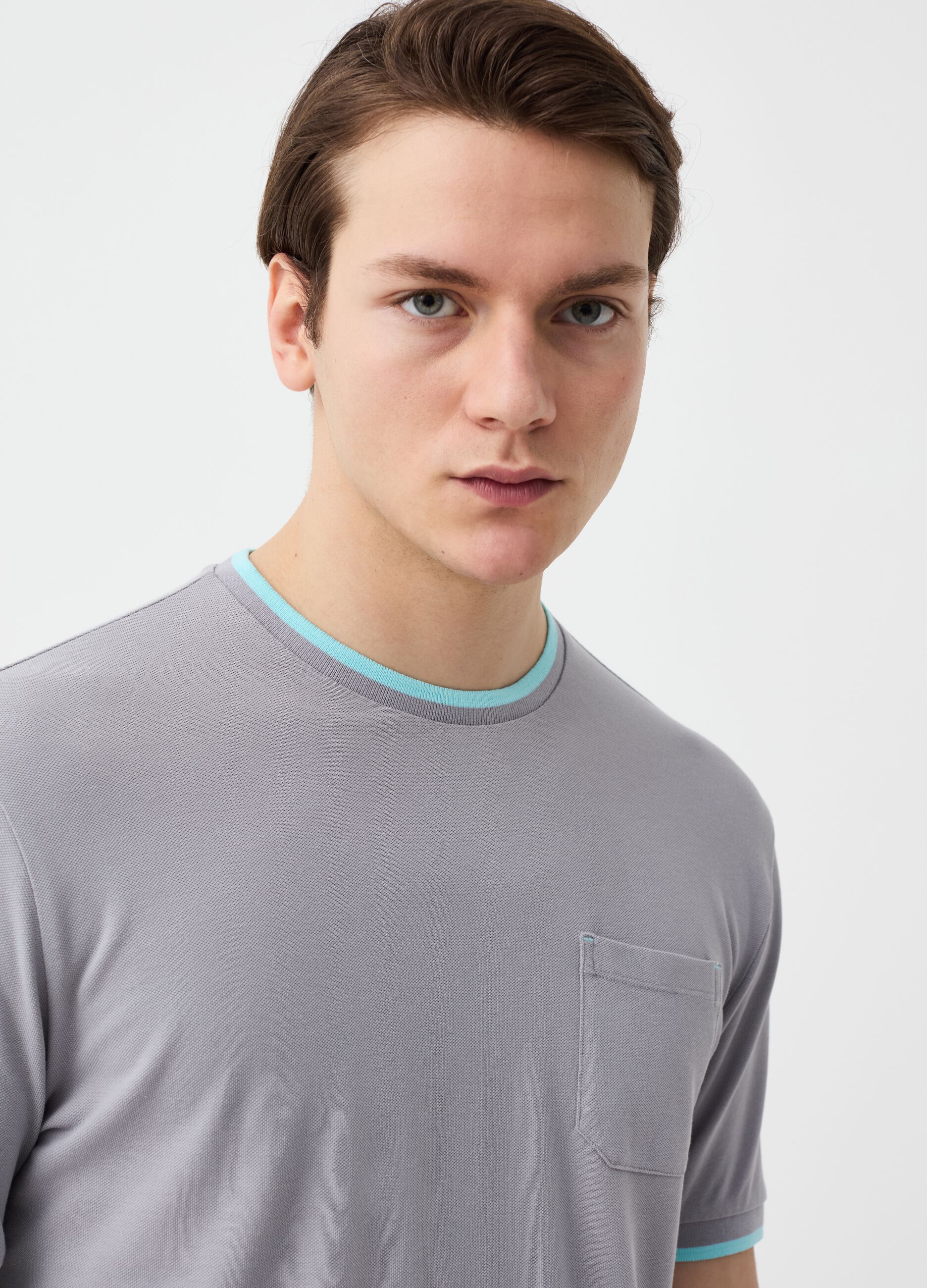 Ovs T-shirt in piquet con dettagli fluo