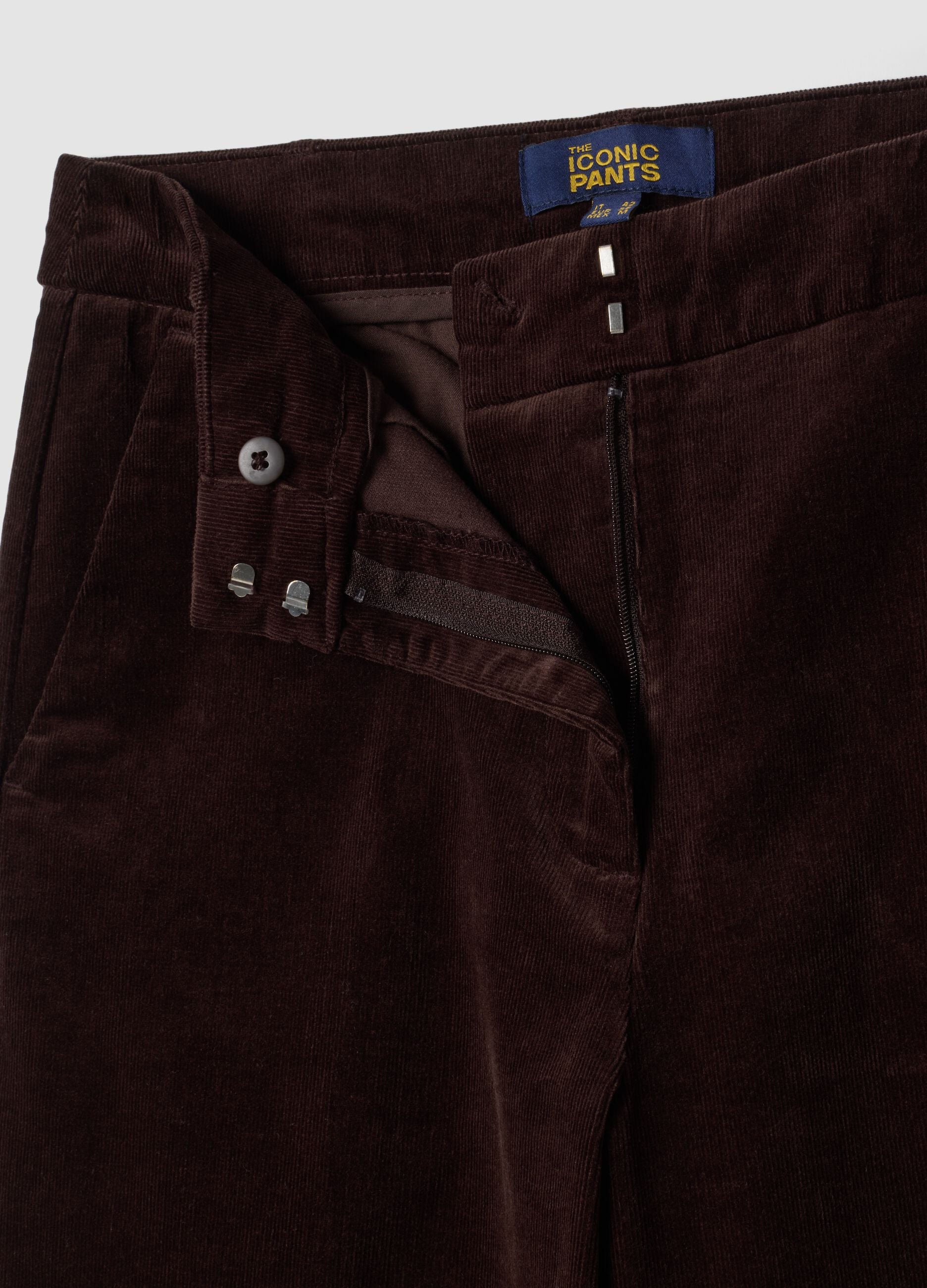 Brown The Iconic Pants straight-fit ribbed stretch-cotton trousers