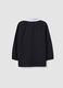 Black school apron with panda embroidery and white collar for boys_1