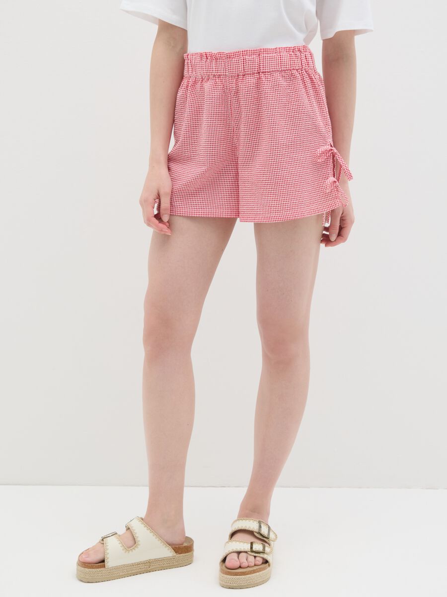 Women's multicolour pure cotton shorts regular fit_1