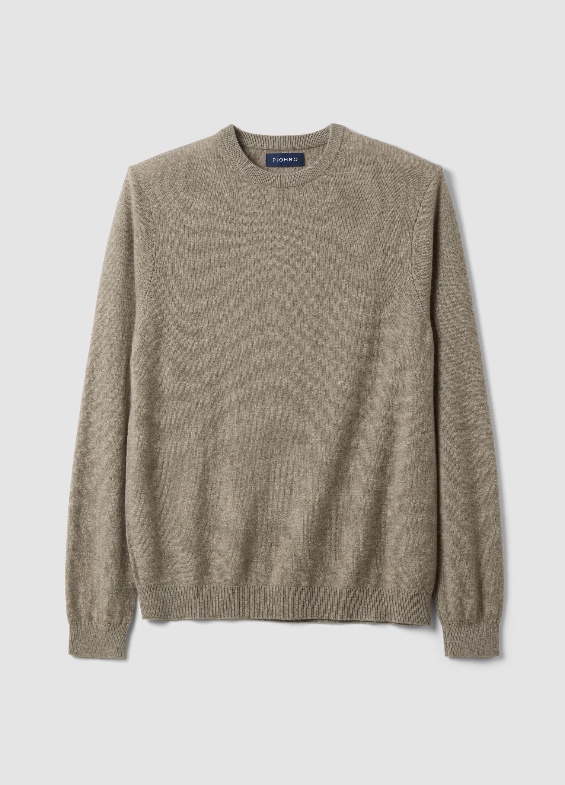 Beige pure cashmere jumper, regular fit
