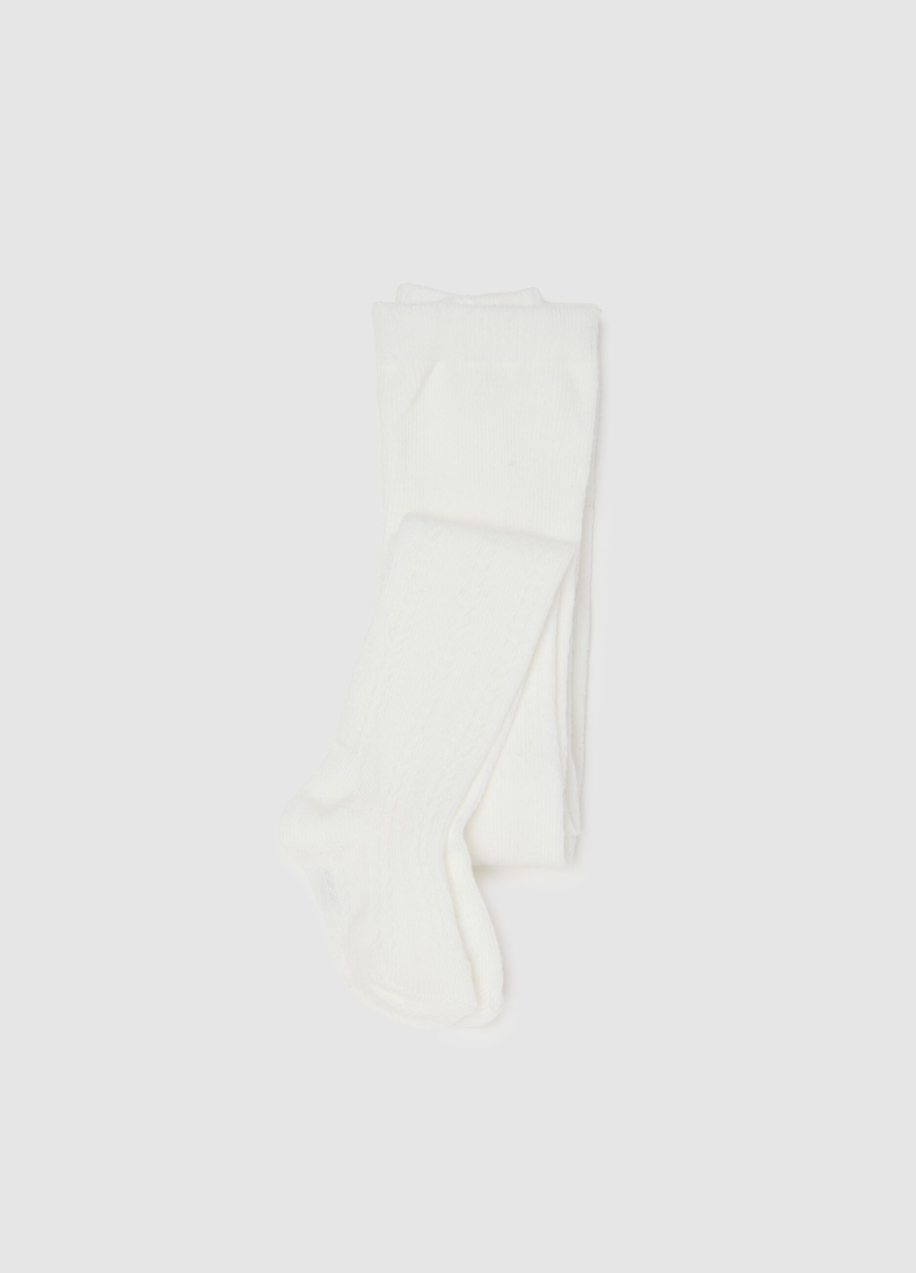 White cotton stretch tights
