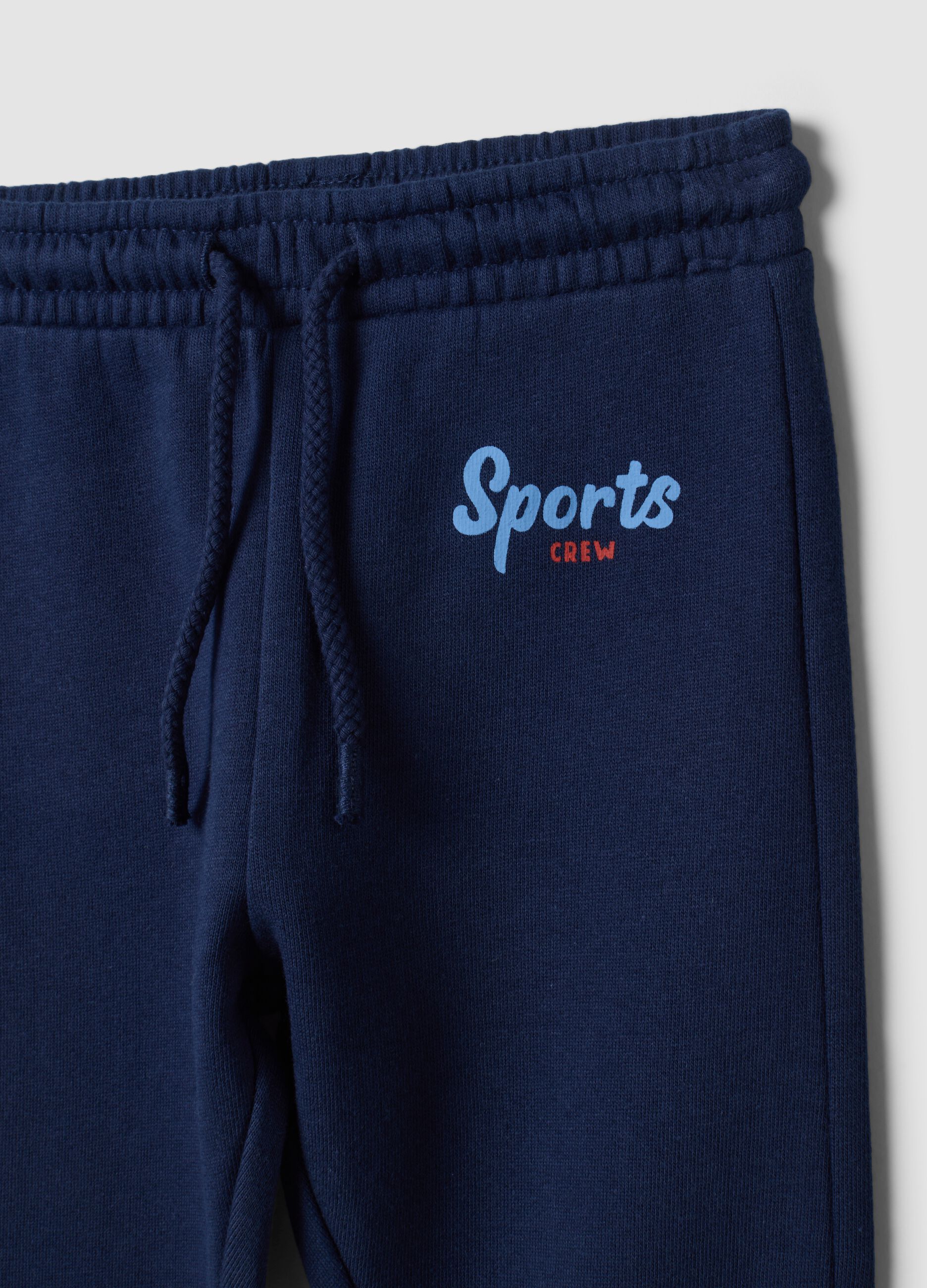 Blue pure cotton jogger set with sporty print