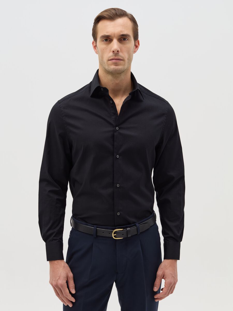 Regular-fit shirt in stretch cotton_0