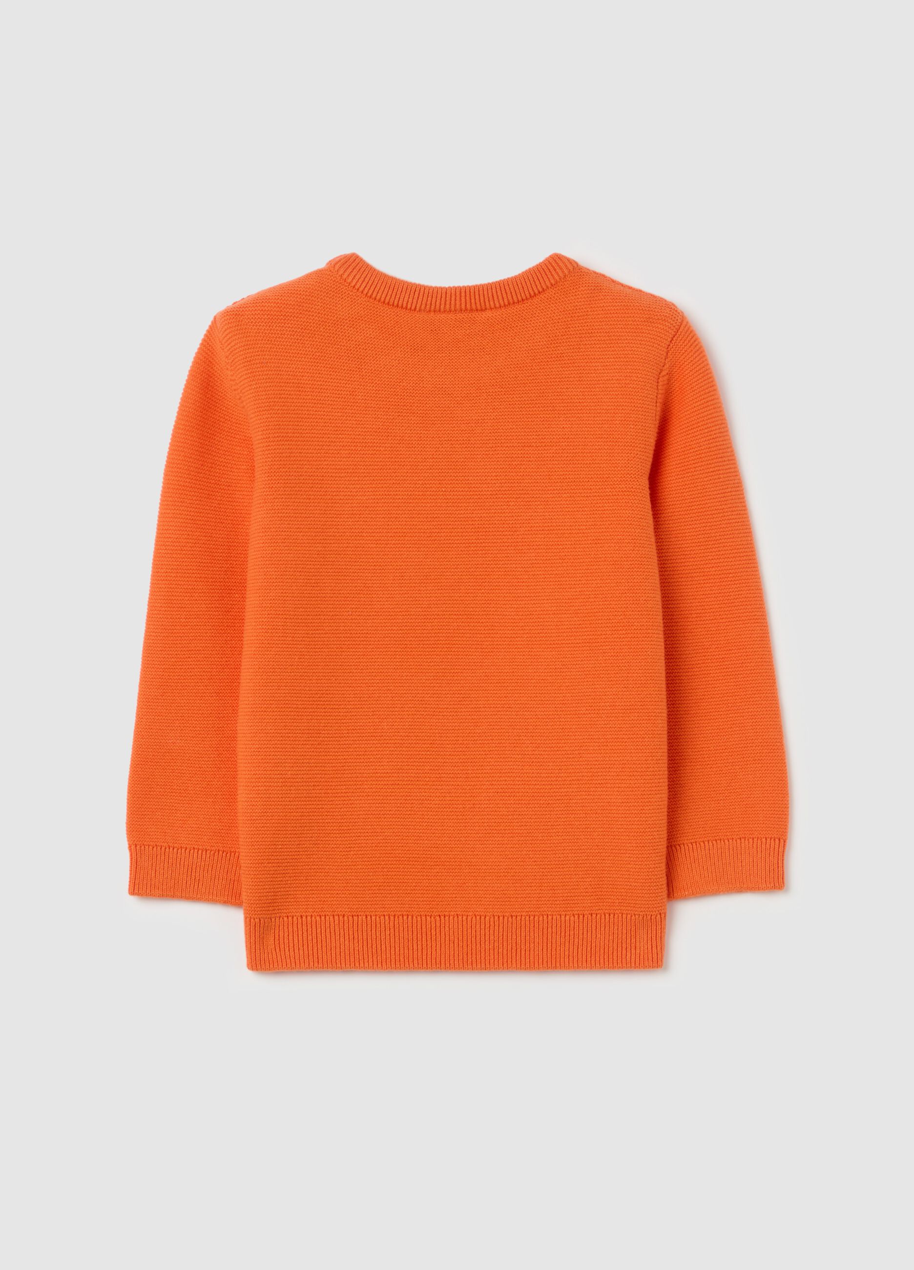 Solid colour cotton pullover