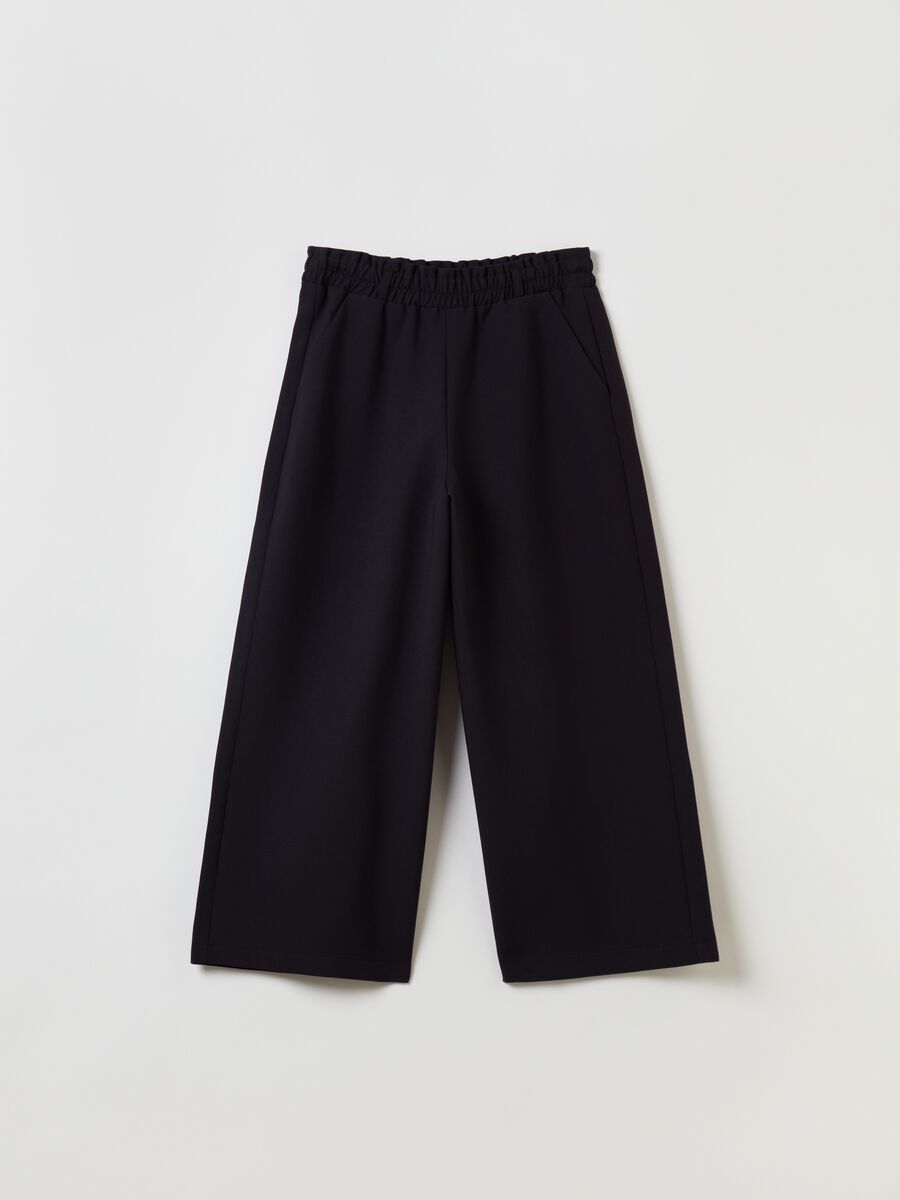 Pantaloni wide leg cropped_0