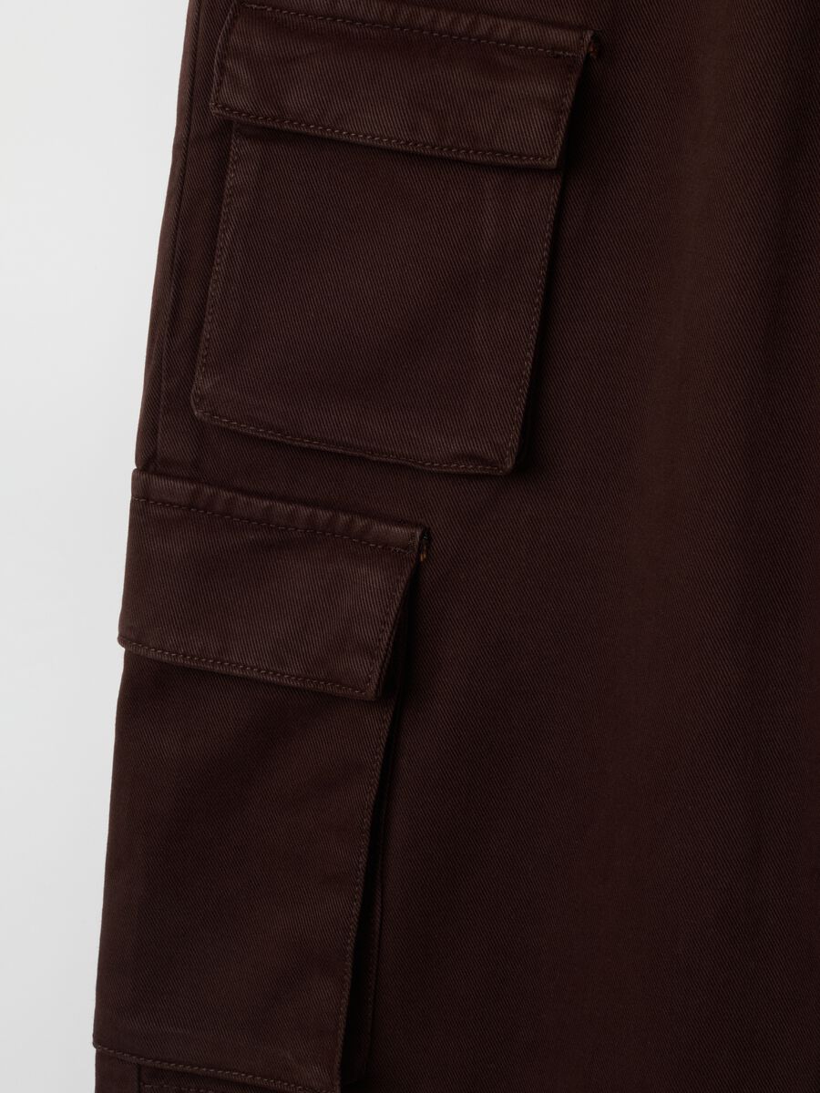 Brown cotton cargo trousers_5