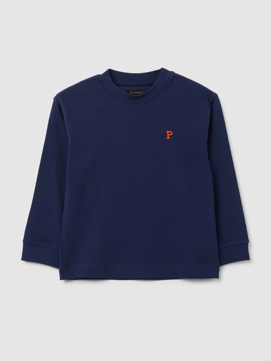 Children's blue pure cotton t-shirt regular fit_0