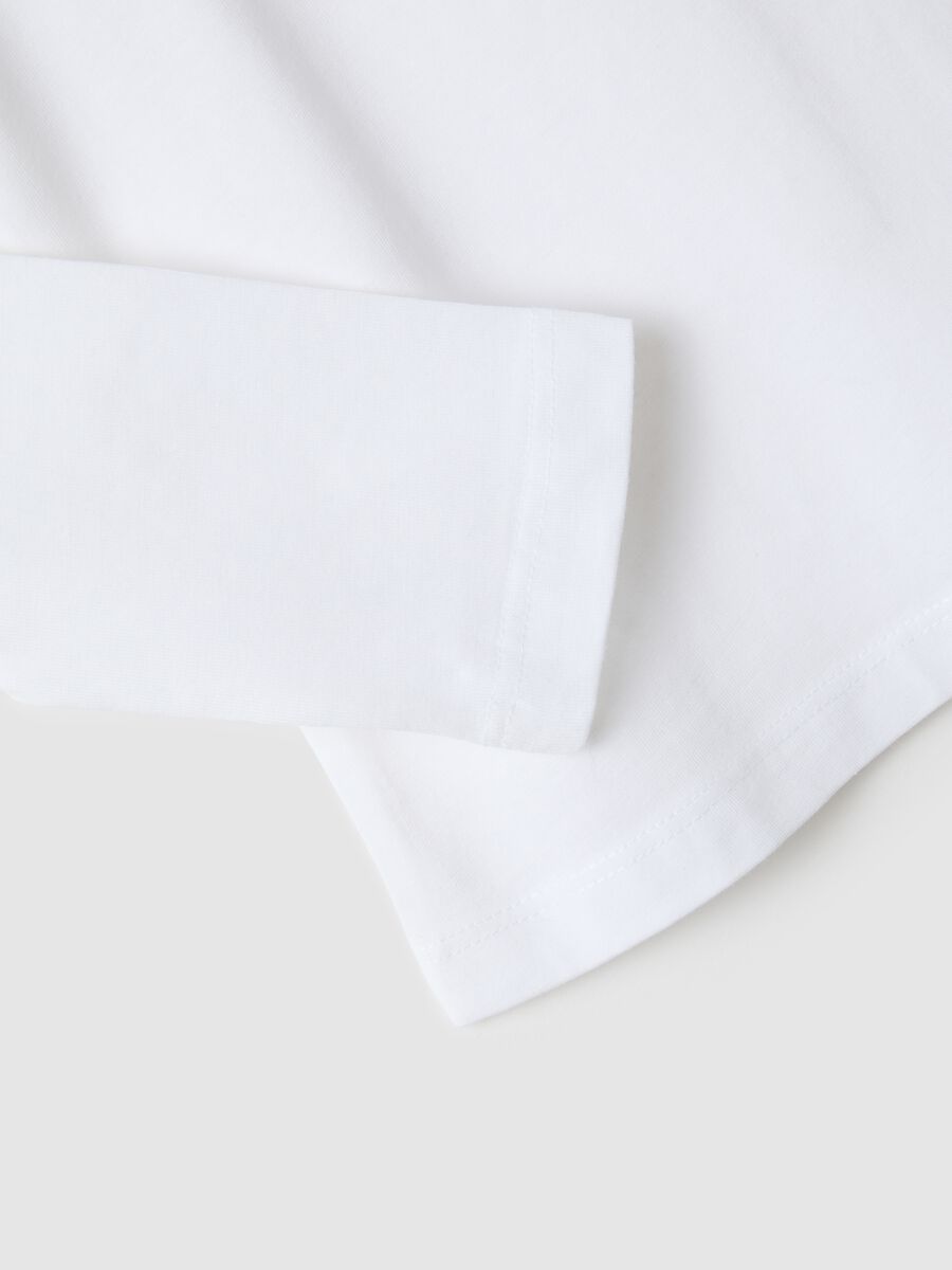 White Pure Cotton Girls' T-Shirt Regular Fit_2