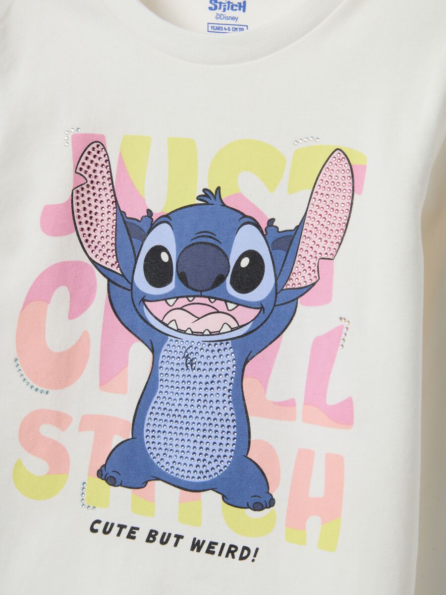 Girls' white stretchy cotton T-shirt regular fit with print_2