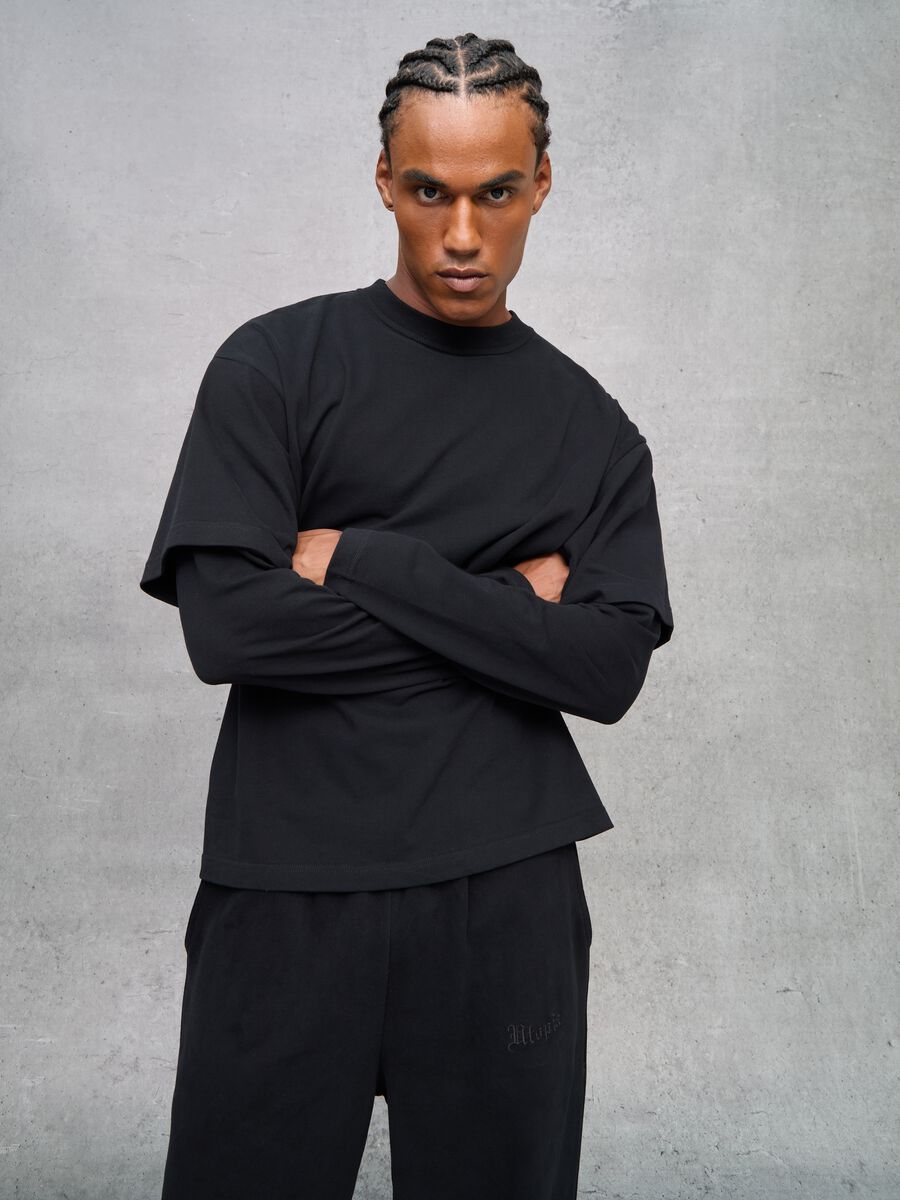 Double Layer Long Sleeve Black_4