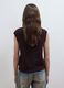 Brown pure cotton knitted vest with crew neck, regular fit_3